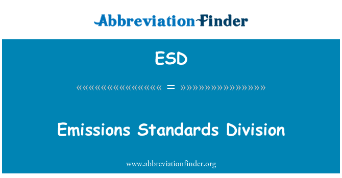 ESD: Päästöjen Standards Division