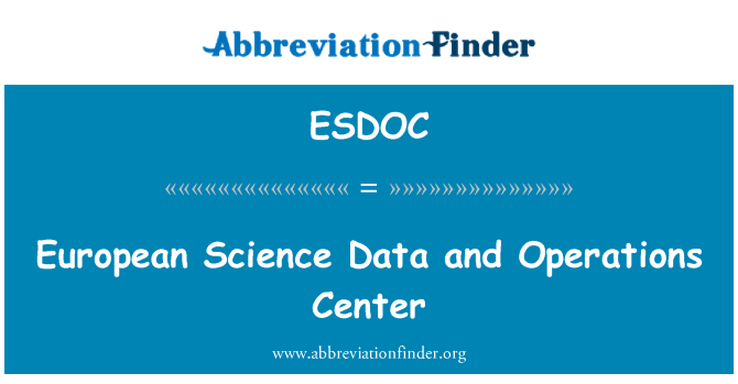 ESDOC: Európai tudományos adatokat és Operations Center