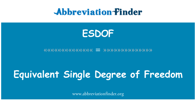 ESDOF: واحد يعادل درجة من الحرية