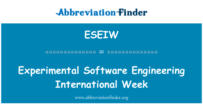 ESEIW: Minggu internasional eksperimental rekayasa perangkat lunak