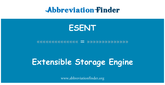 ESENT: Motor d'emmagatzemament extensible