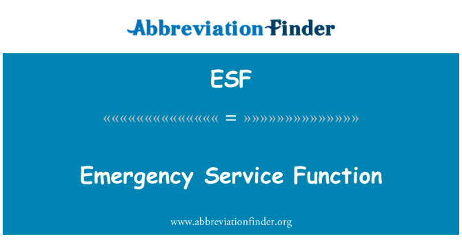 ESF: ฟังก์ชันการบริการฉุกเฉิน