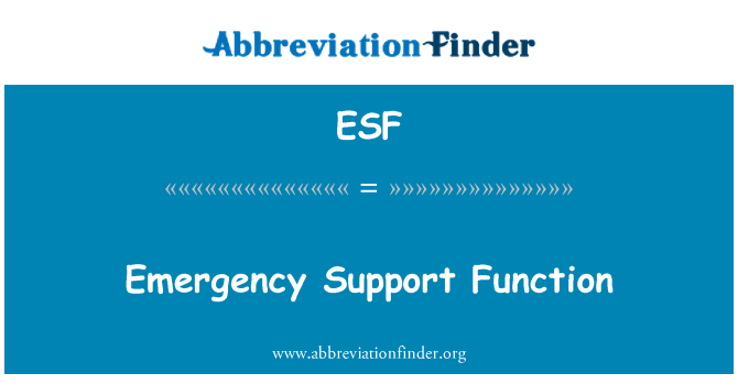 ESF: Funzione di supporto di emergenza