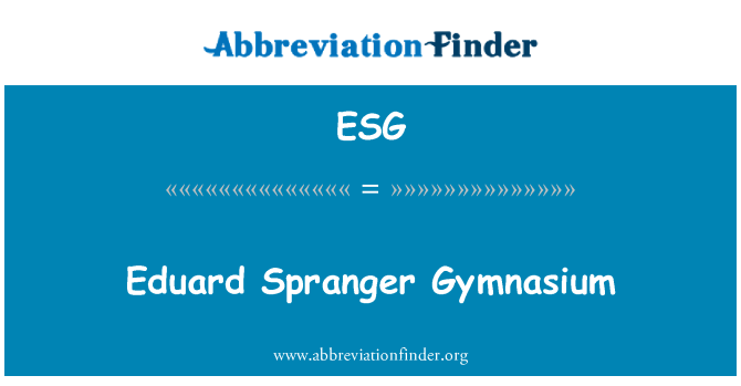 ESG: Eduard Spranger Gym