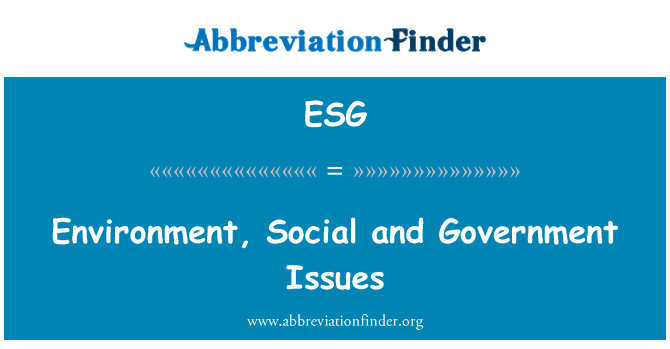 ESG: Prostředí, sociální a vládních obligací