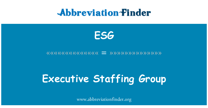 ESG: Kelompok staf Eksekutif