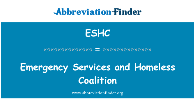 ESHC: Záchranné služby a bezdomovci koalice