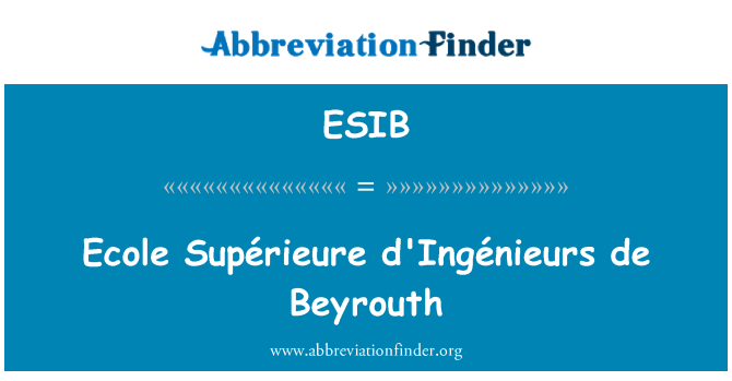 ESIB: École Supérieure d'Ingénieurs de Beyrouth