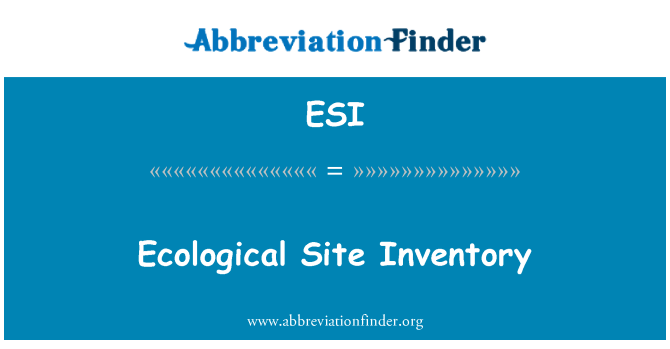 ESI: Экологический сайт инвентаризации