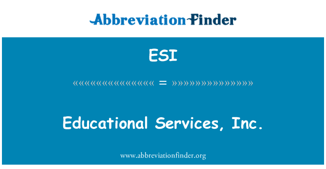 ESI: บริการทางการศึกษา inc