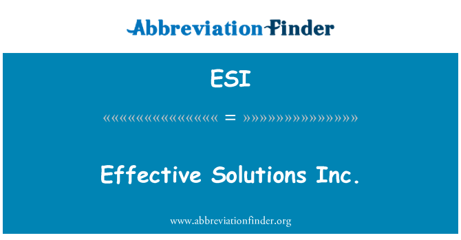 ESI: Inc. soluzzjonijiet effettivi