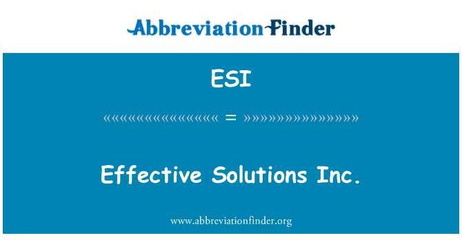 ESI: Efektif solusi Inc