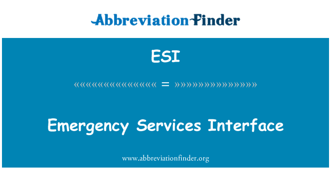 ESI: ממשק שירותי חירום