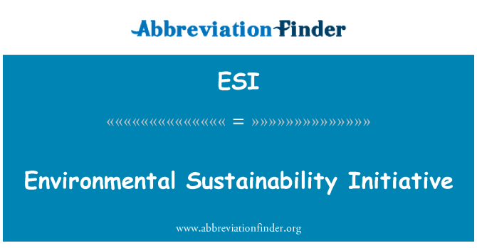 ESI: Çevresel sürdürülebilirlik girişimi