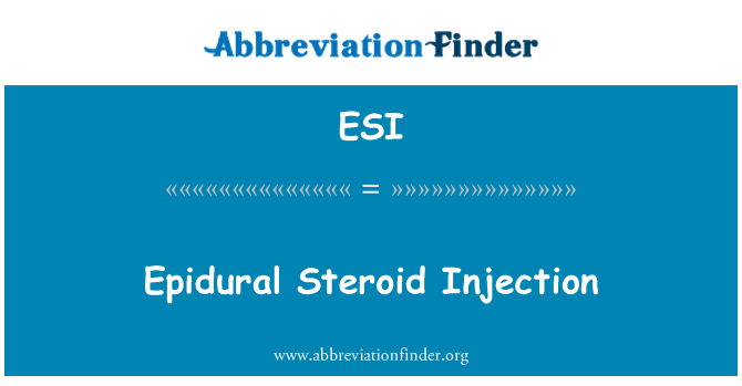 ESI: Iniezione steroide epidurale