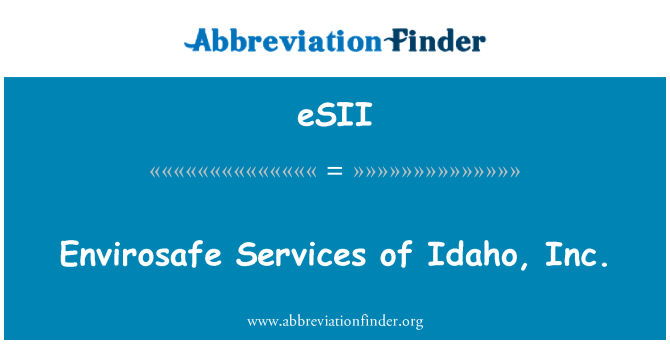 eSII: Envirosafe Services of Idaho, Inc.