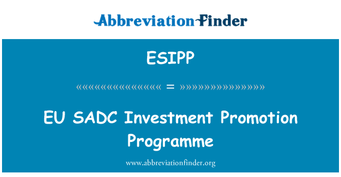 ESIPP: 유럽 연합 SADC 투자 진흥 프로그램