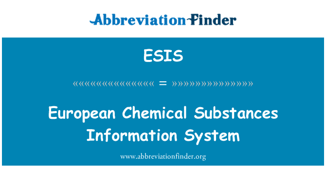 ESIS: Informacijski sistem Evropske kemične snovi