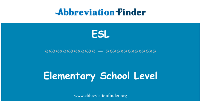 ESL: Nivel de şcoală elementară