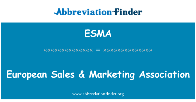 ESMA: European Sales & Marketing Association
