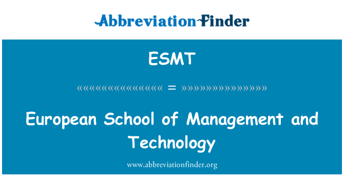ESMT: European School of Management and Technology