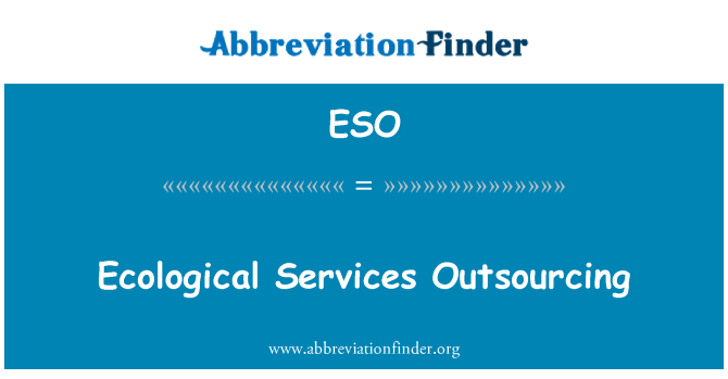 ESO: Ekoloġiċi Outsourcing tas-servizzi