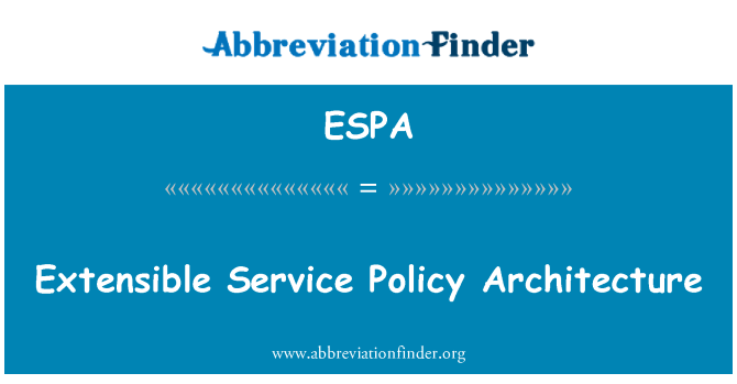 ESPA: Rozšiřitelné služba politiky architektury