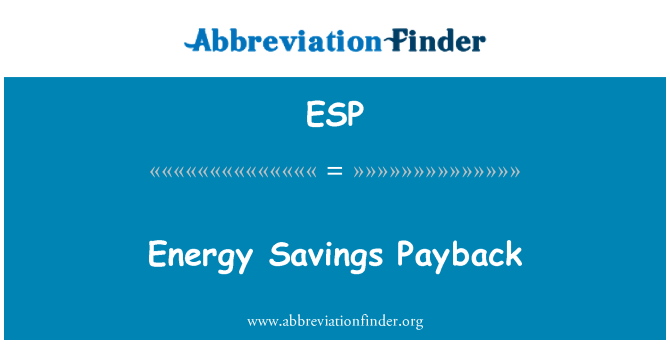 ESP: Payback ta ' tfaddil ta ' enerġija