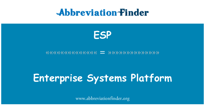 ESP: Enterprise Systems Platform