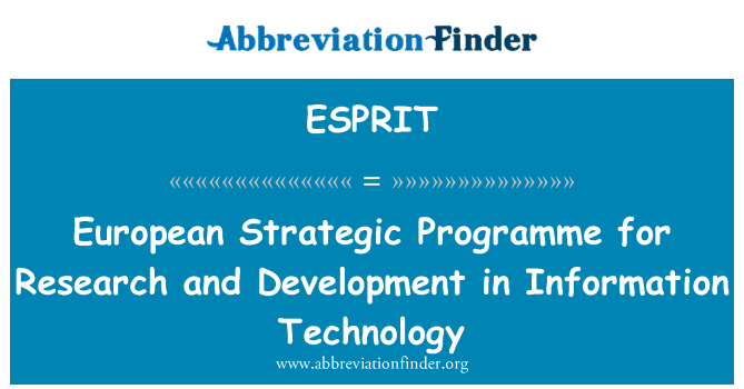 ESPRIT: Eiropas stratēģiskā programma pētniecībai un attīstībai informācijas tehnoloģiju