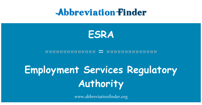 ESRA: Employment Services Regulatory Authority