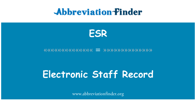 ESR: Cofnod Staff electronig