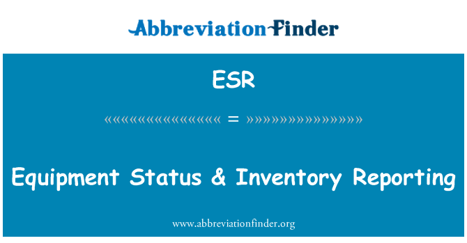 ESR: 設備狀態 & 庫存報告