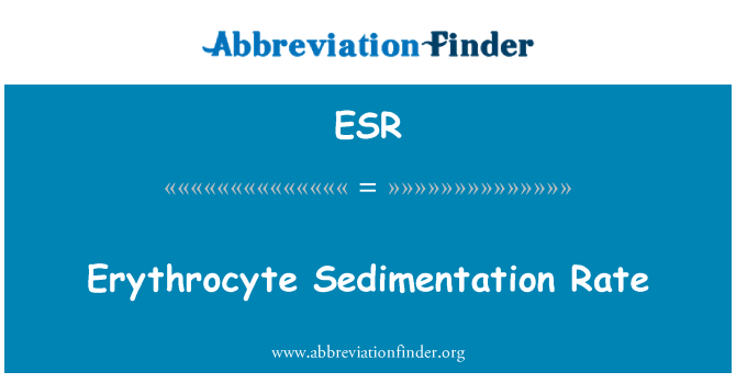 ESR: Erythrocyte Sedimentation Rate