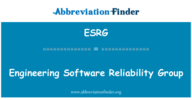 ESRG: Grupo de confiabilidade de Software de engenharia