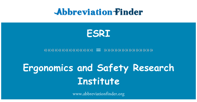 ESRI: Ergonomics and Safety Research Institute