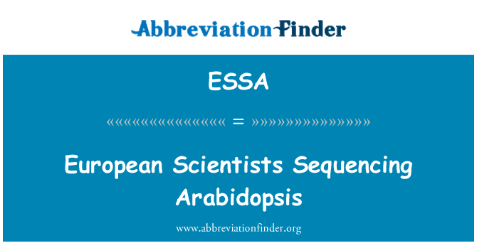 ESSA: Europäische Wissenschaftler Sequenzierung Arabidopsis