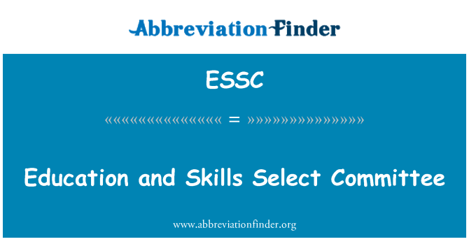 ESSC: Pendidikan dan kemahiran Select Committee