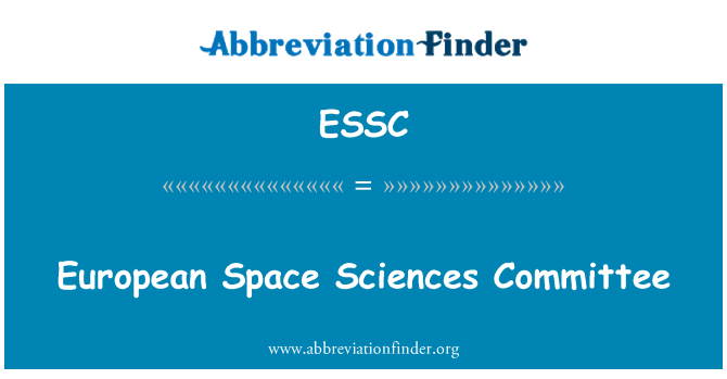 ESSC: 歐洲空間科學委員會