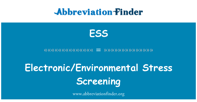 ESS: Elektroniska/miljöbelastning Screening