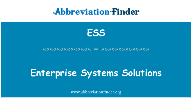 ESS: Enterprise Systems Solutions