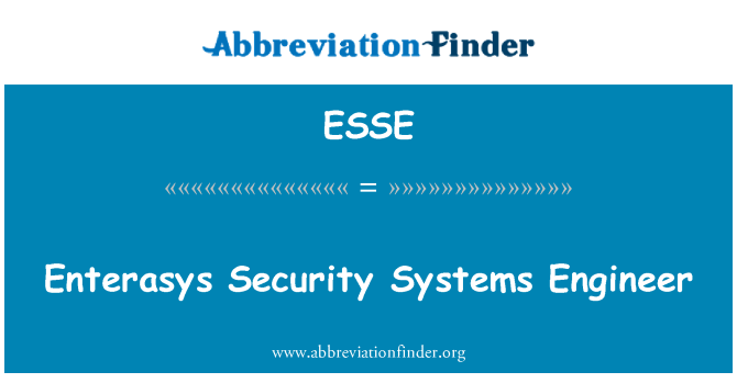 ESSE: Enterasys सुरक्षा सिस्टम इंजीनियर