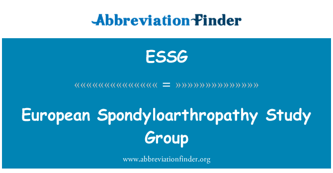 ESSG: Eropah Spondyloarthropathy Study Group