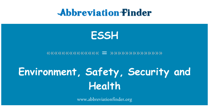 ESSH: 环境、 安全、 安全和健康