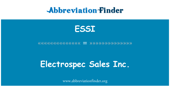ESSI: Electrospec vendes Inc.
