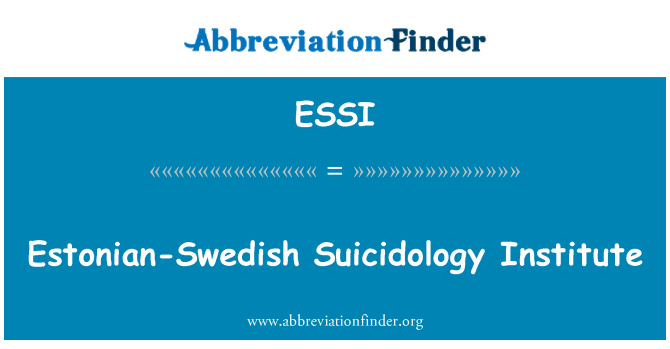 ESSI: Estonian-Swedish Suicidology Institute