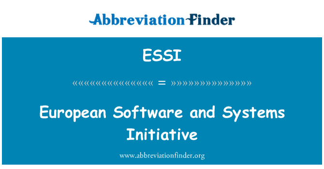 ESSI: Evropská Software a systémy iniciativa