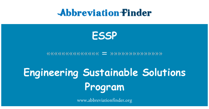 ESSP: Program udržitelného řešení inženýrství
