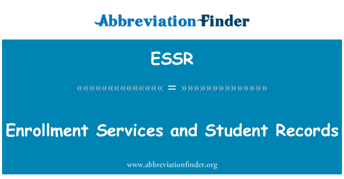 ESSR: خدمات التسجيل والسجلات الطلابية