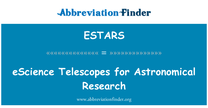 ESTARS: eScience télescopes pour des recherches astronomiques